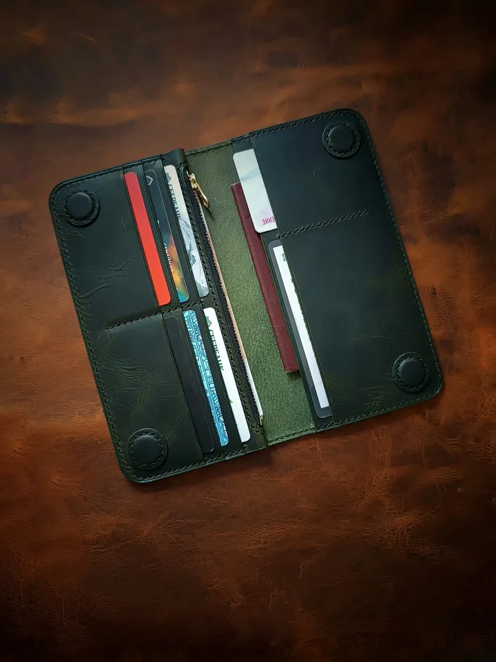 Long Wallet Pattern - Leather Wallet Pattern with Magnetic Snaps - Download PDF.