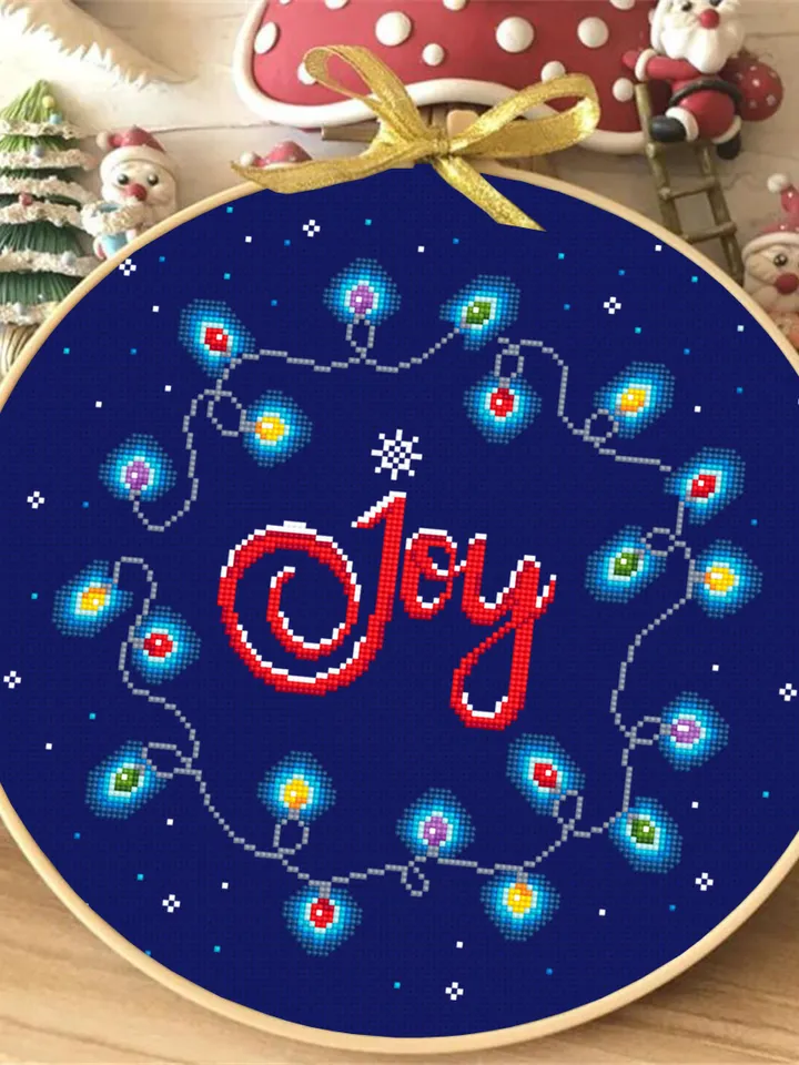 Christmas cross stitch pattern download PDF Christmas garland cross stitch chart Christmas pattern digital PDF Winter Joy cross stitch #N44