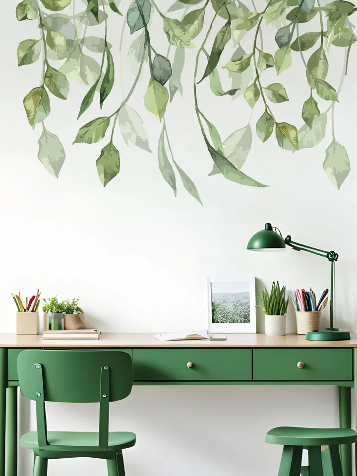 Hanging eucalyptus Wall Decal Greenery Stickers Vines Decor Peel and stick Gift el106