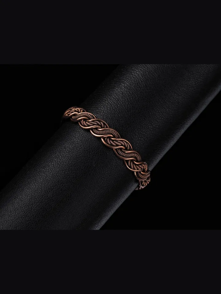 Woven copper wire bracelet Antique style handcrafted copper jewelry Unique gift
