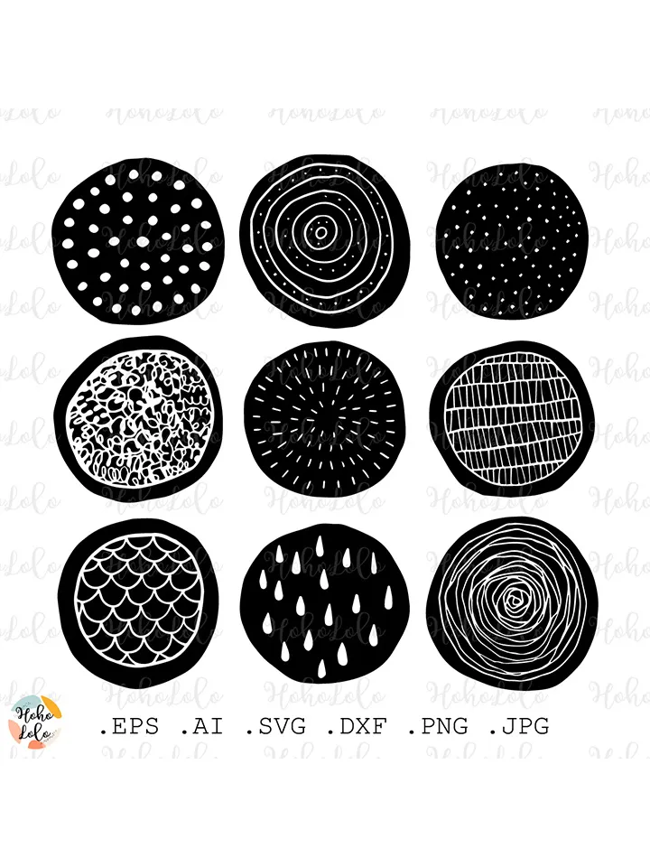 Boho Circles Svg, Boho Circles Silhouette, Boho Circles Linocut, Boho Circles Cricut, Boho Circles Clipart Png, Boho Circles Stencil Dxf