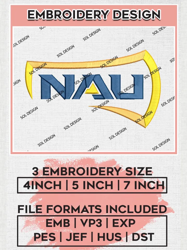 Northern Arizona Lumberjacks Logo Machine Embroidery Design, NCAA NAU Lumberjacks Embroidery Design Design files, NCAA Embroidery Designs, NCAA Machine Embroidery Designs, Digital Download