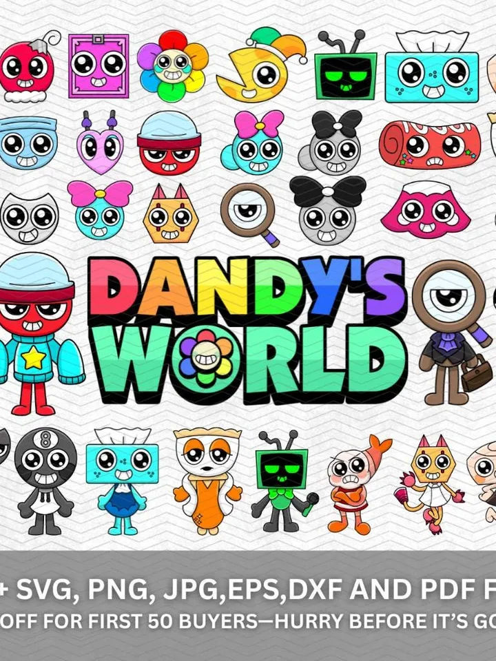 650+ Dandy's World SVG Bundle Roblox Characters Gamer Birthday Party Roblox SVG Kids Gaming Clipart Dandys World Characters Digital Download