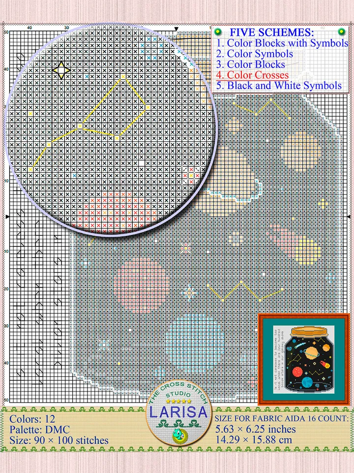 Galaxy Cross Stitch Pattern | Galactic Jar | Explore the Cosmos