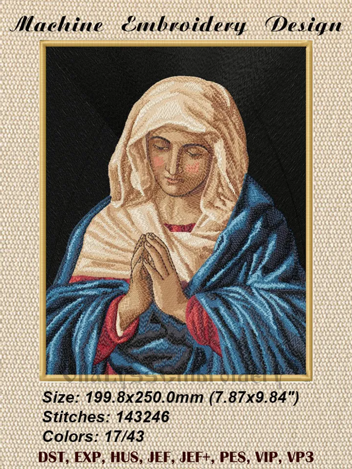 Virgin in Prayer embroidery design