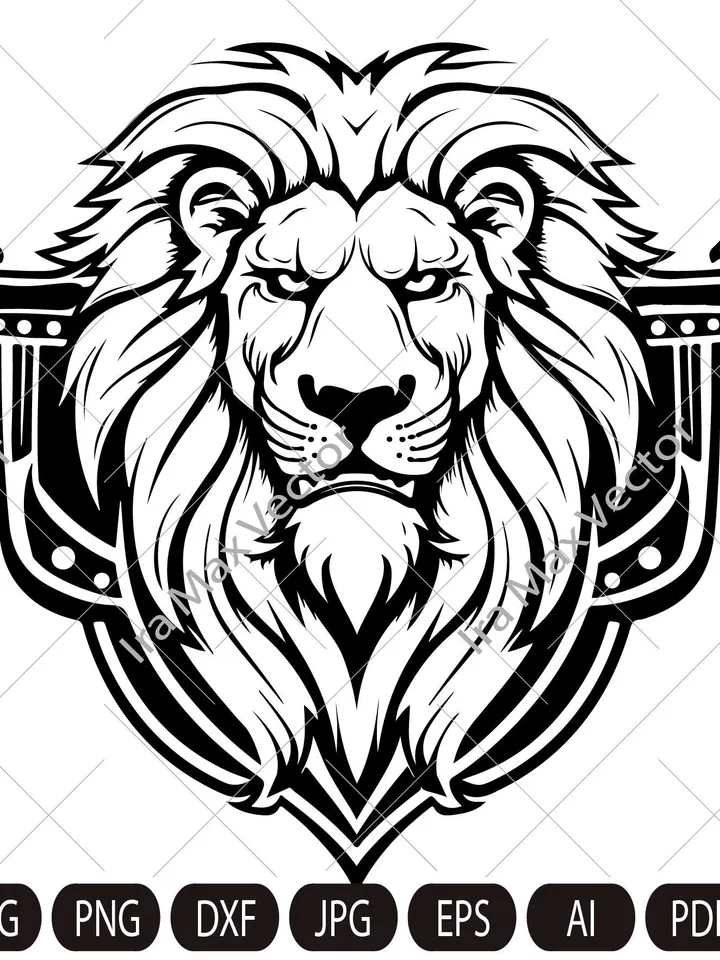 Lion Face svg / Lion Head svg / Lion heraldic/ Lion svg / Lion King svg/ Lions Mascot svg / Leo svg / Lion Head /Lion Printable/ Lion logo