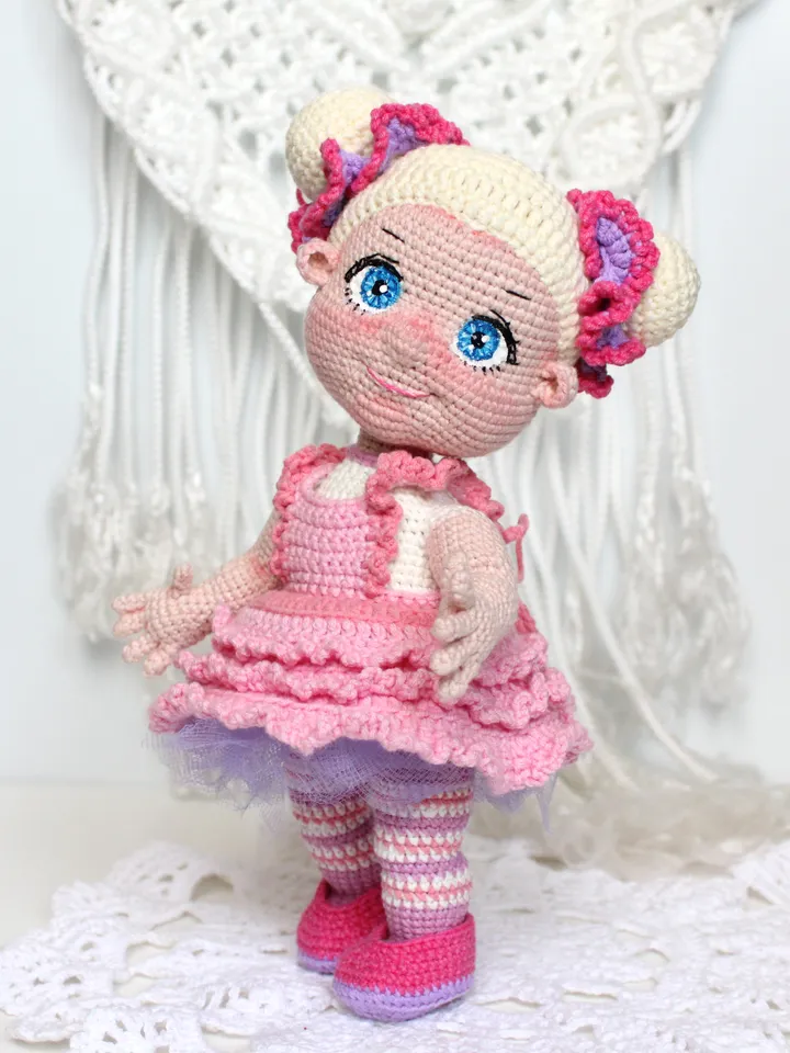 Crochet doll pattern PDF in English Amigurumi stuffed baby doll