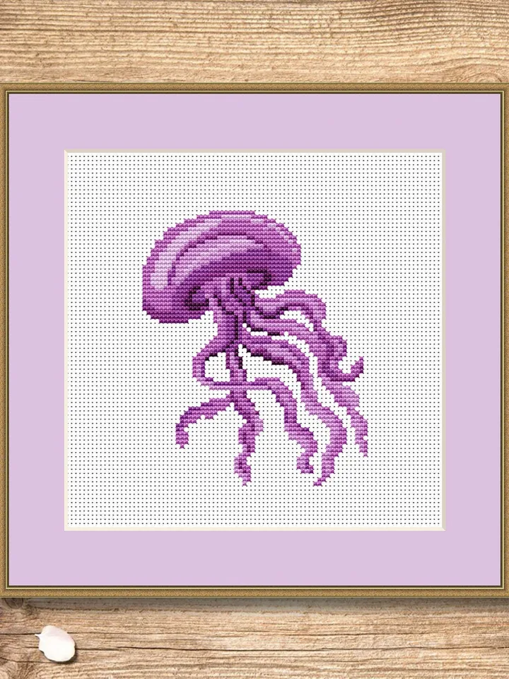 The Jellyfish Cross Stitch Pattern, Sea Cross Stitch, Embroidery Jellyfish, Medusa Cross Stitch Pattern, Modern Cross Stitch Pattern #anm012