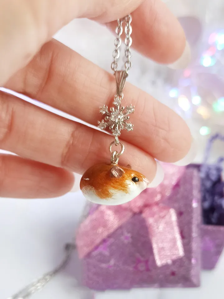 Red syrian hamster necklace (US discount)