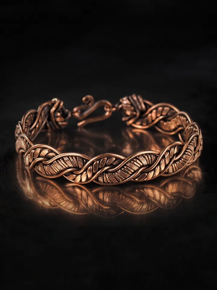 Wire wrapped copper bracelet for woman Antique style copper jewelry WireWrapArt