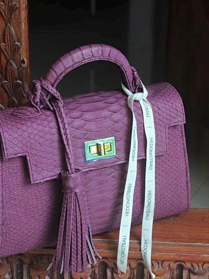 Top handle violet classy genuine python skin bag | exotic leather bags | Elegant women purse | snake skin bag | designer leather bag
