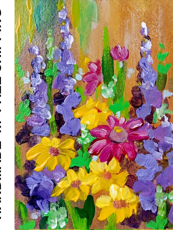 Texas Bluebonnets Painting Impasto Oil Painting Christmas Gifts Meadow Fields Impasto Oil Artwork Wall Art Gifts by ArtProkopaloSv 7x5 in