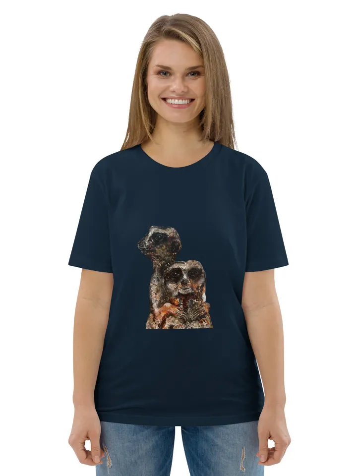 Meerkats couple Unisex organic cotton t-shirt
