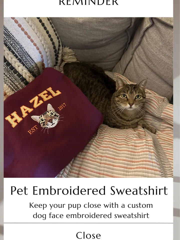 Custom Dog Face Embroidered Sweatshirt, Personalized Pet Crewneck Hoodie, Embroidered Crewneck, Gift for Dog Mom, Pet Lovers Gift
