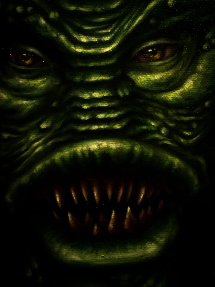 Original oil painting of Creature from the Black Lagoon