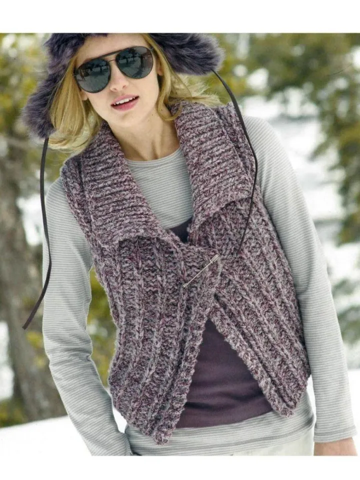 Waistcoat vest knitting pattern women crop top sleeveless cardigan pattern instant download