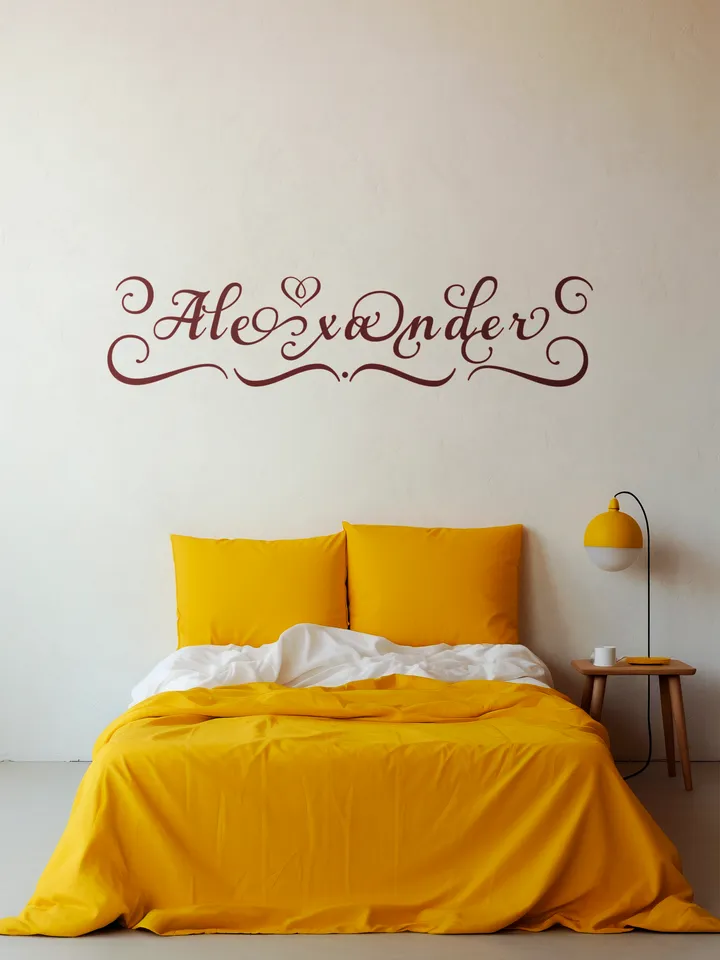 Alexander - name in Samantha style with bright letters, digital design