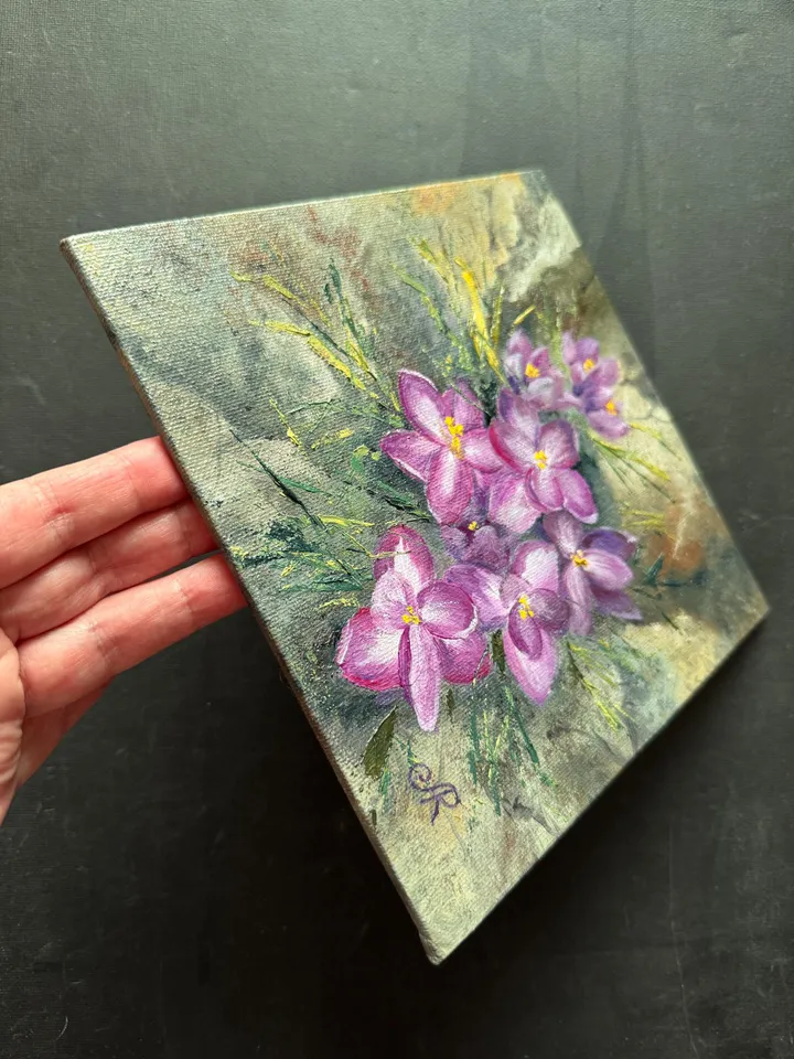 Wildflowers Original Painting Flowers Oil Painting Meadow Wall Art