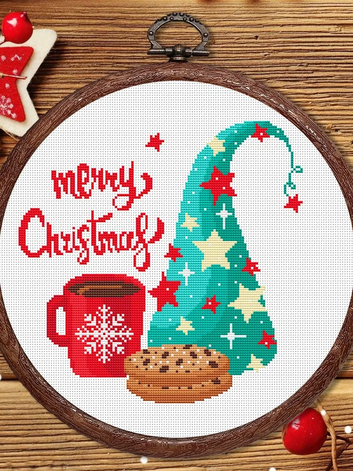 Merry Christmas Cross Stitch Pattern, Christmas Cross Stitch Pattern, Christmas Cookies Cross Stitch Pattern, Christmas Pattern #hld014