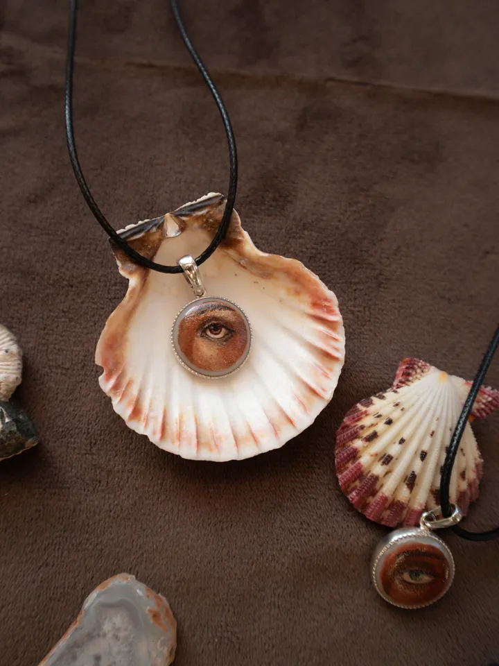 Handmade silver jewelry, Pendant "Lover Eye", Handmade jewelry charm