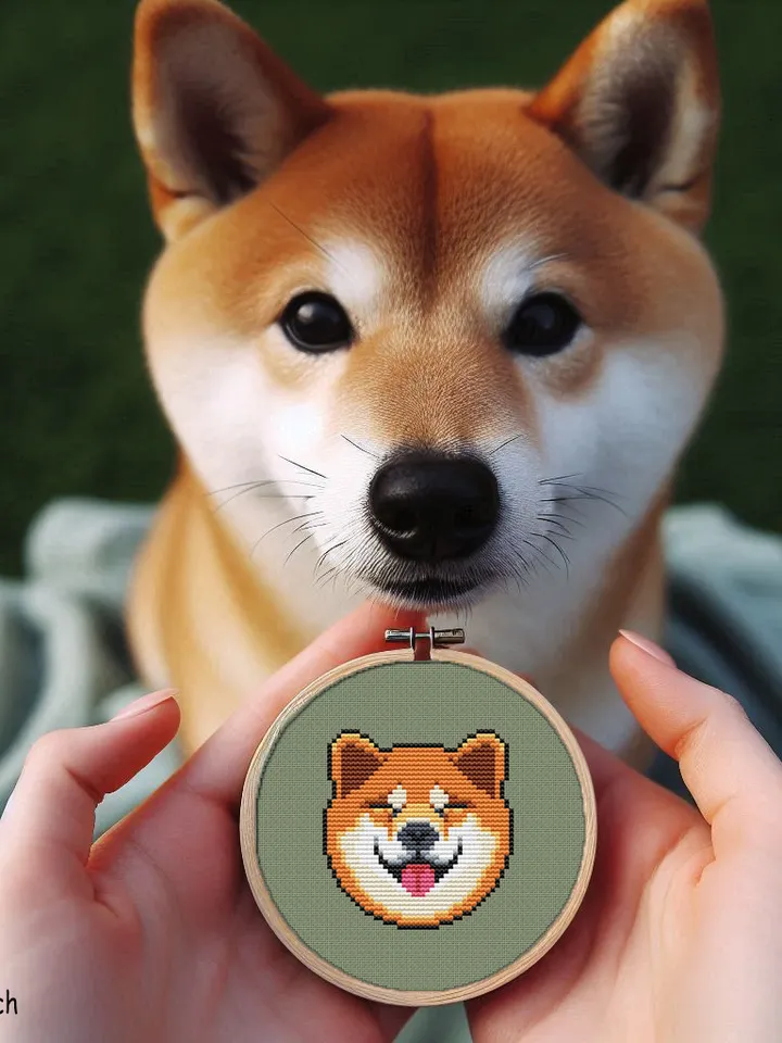Shiba Inu mini cross stitch pattern