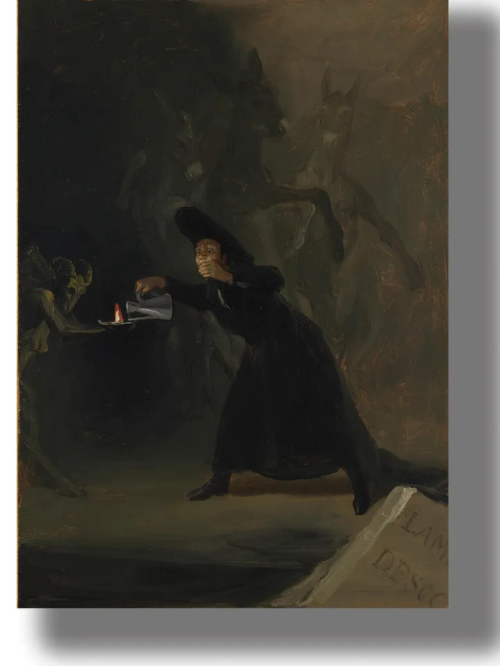 The lamp of the Devil. Francisco Goya artwork.