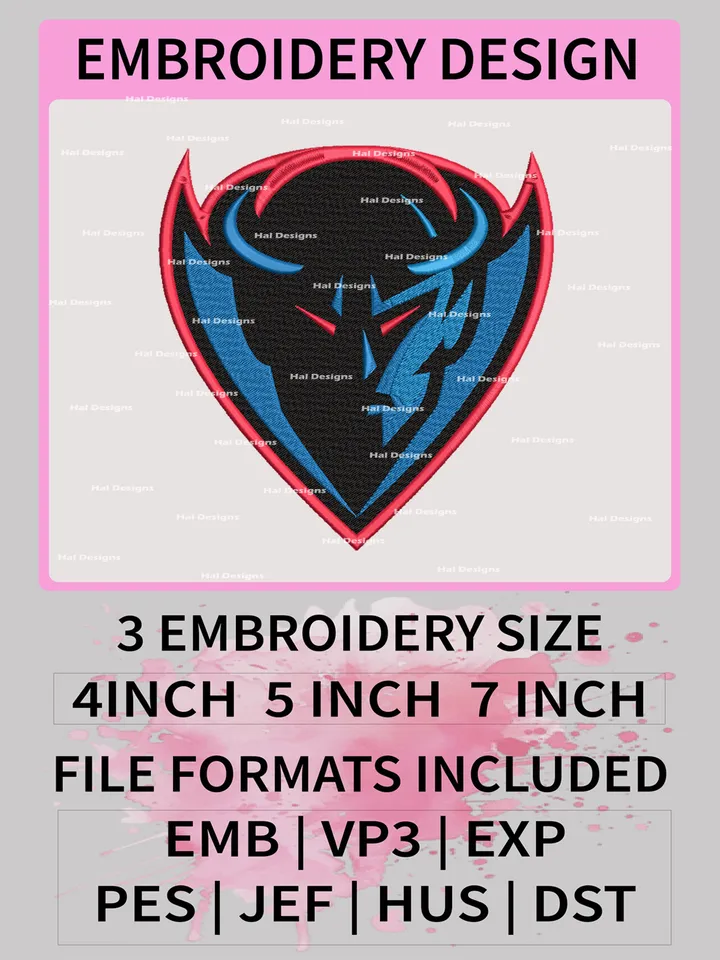 NCAA DePaul Blue Demons Embroidery File, 3 Sizes, 6 Formats, NCAA Machine Embroidery Design, NCAA Logo, NCAA Teams