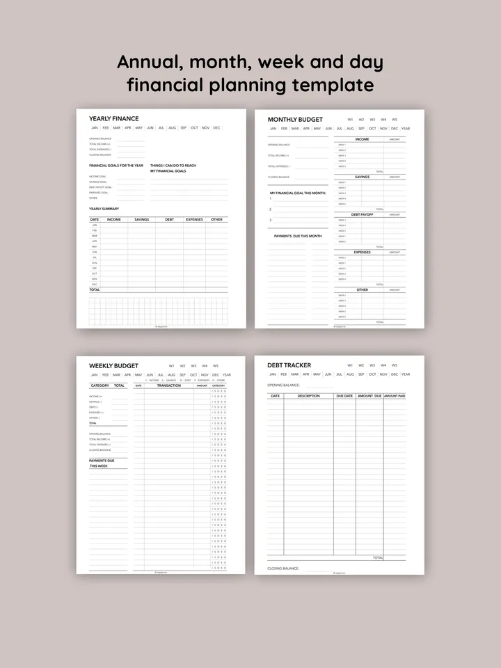 Personal Financial planner with expenses tracker for busy women. Printable Budget planner book. Family finance planning. Cost-of-living crisis printables.