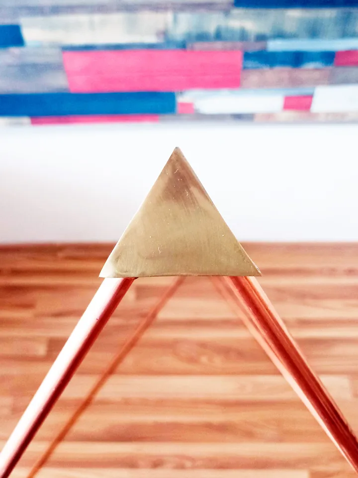 Copper Tetrahedron | Triangular Pyramid complete set | three-sided copper pyramid for meditation