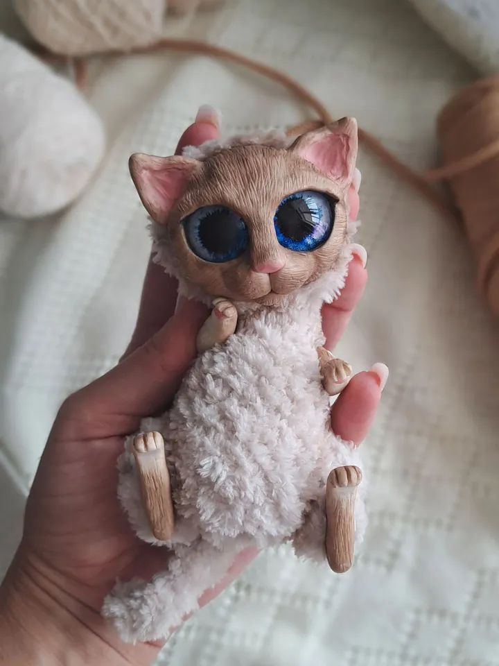 Cute cat doll, plush cat, little kitten, unique toy