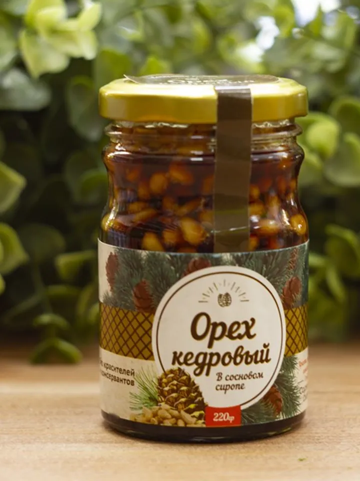 Pine nuts in a syrup of pine cones, 220 gr.