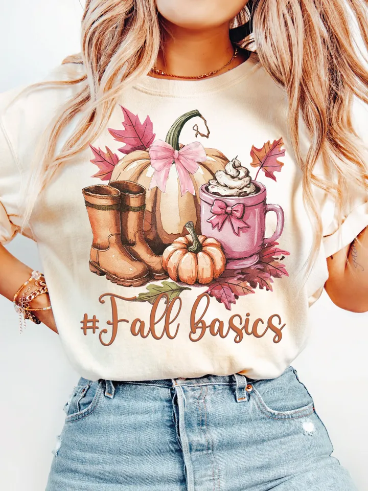 Fall Basics png, Fall png, Autumn png, Retro fall png, Fall Sublimation, Coquette pumpkin png, Coffee fall png, Fall Autumn Shirt