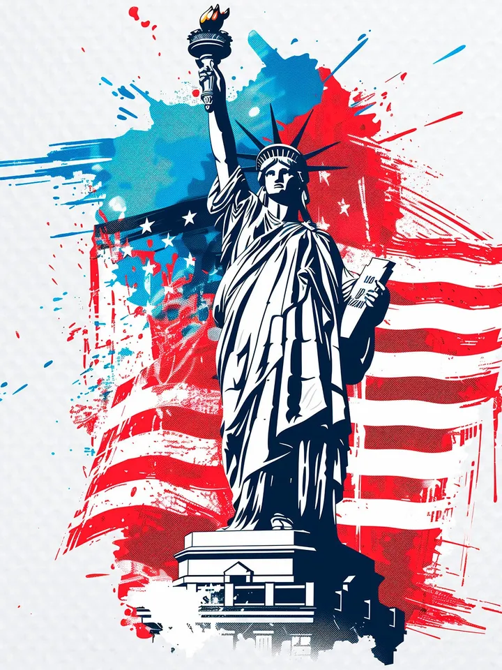 4th Of July Independence USA America Day Watercolor Clipart Bundle of 100 png Transparent Background, PNG for sublimation