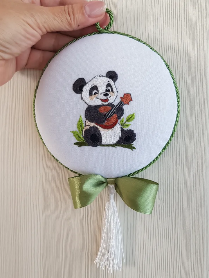 Funny panda hand embroidery DIY, panda pattern pdf