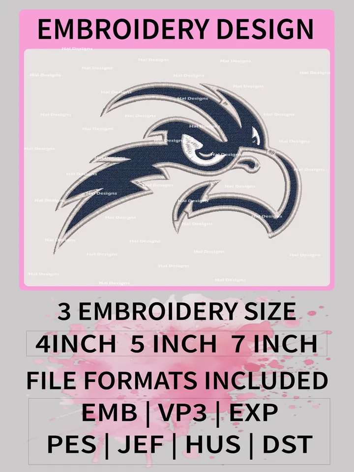 NCAA North Florida Ospreys Embroidery File, 3 Sizes, 6 Formats, NCAA Machine Embroidery Design, NCAA Logo, NCAA Teams