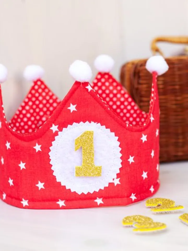 Baby Crown, Red Play Crown, Pretend Play Crown, Party Hat, 1st Birthday Crown