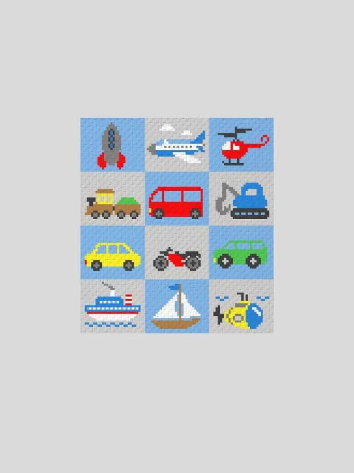Crochet C2C Vehicle Collection graphgan blanket pattern