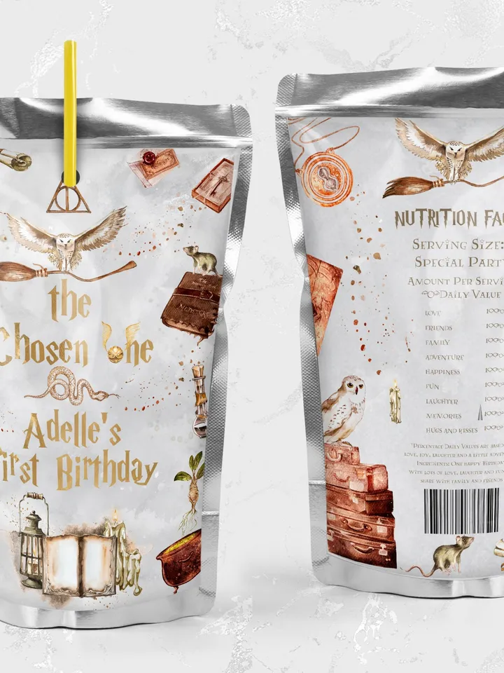 Wizard Juice Label Birthday Party; Magic School 1st Birthday; Editable Wizarding World Juice Label; Magical Party Decoration; W8