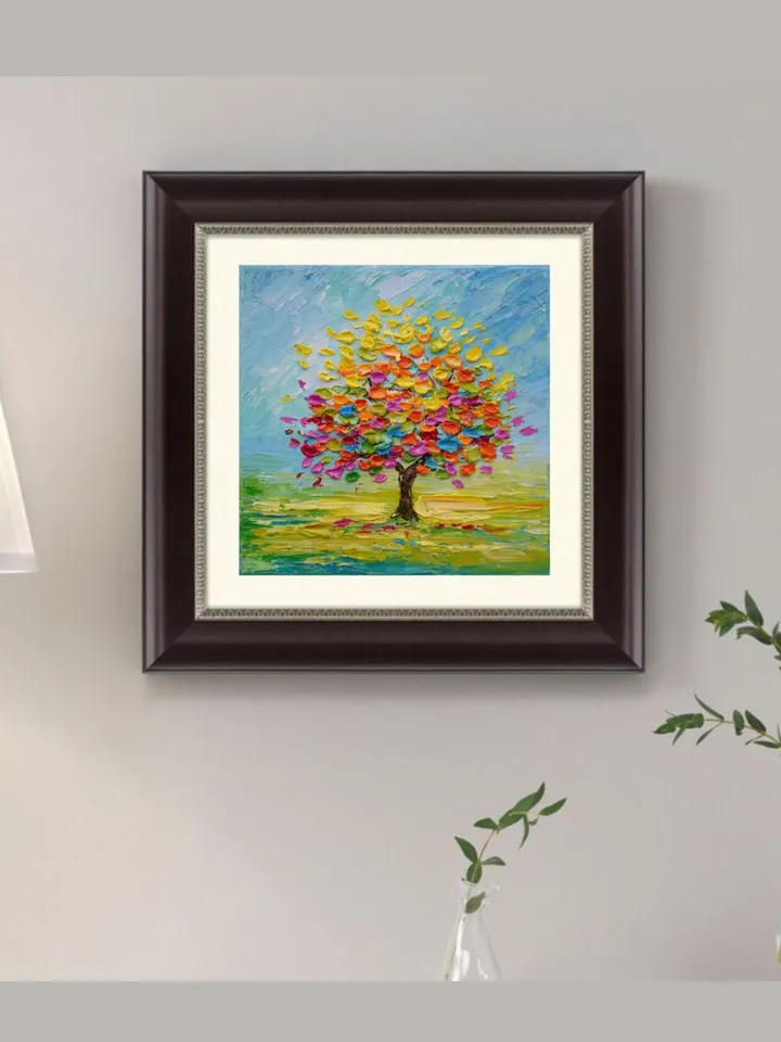 Tree of life art Original oil painting Colorful Tree artwork 6 by 6 inch Art by Landscape art by Juliya JC