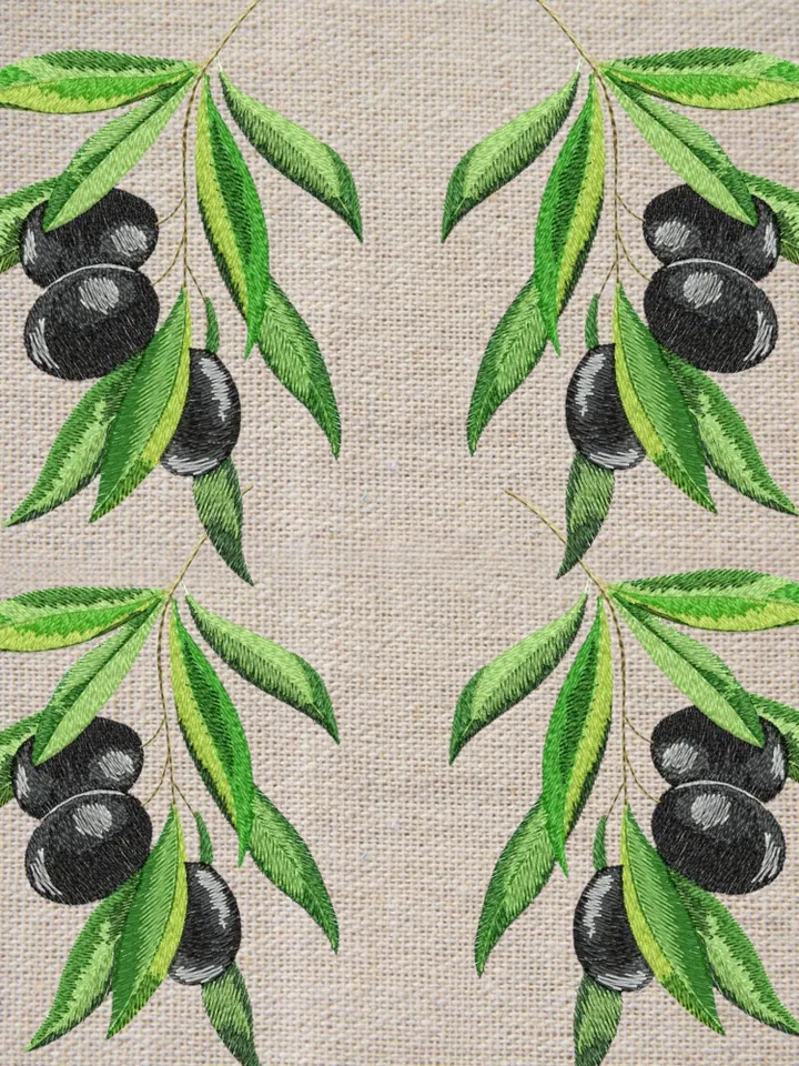 Olive branch artistic machine embroidery design digital embroidery pattern home and clothing décor embroidery motif floral design embroidery