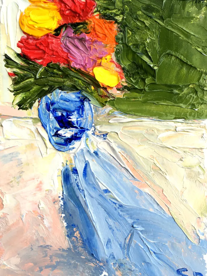 Flowers Painting Original Art 6 by 4