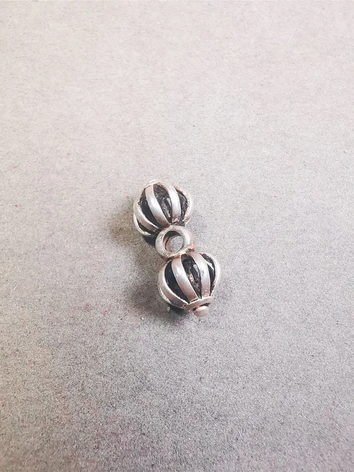 Gandhanra Handmade Sterling silver Tibetan Vajra Amulet Pendant for Mala,Prayer Beads,Jewelry Accessories,0.95"