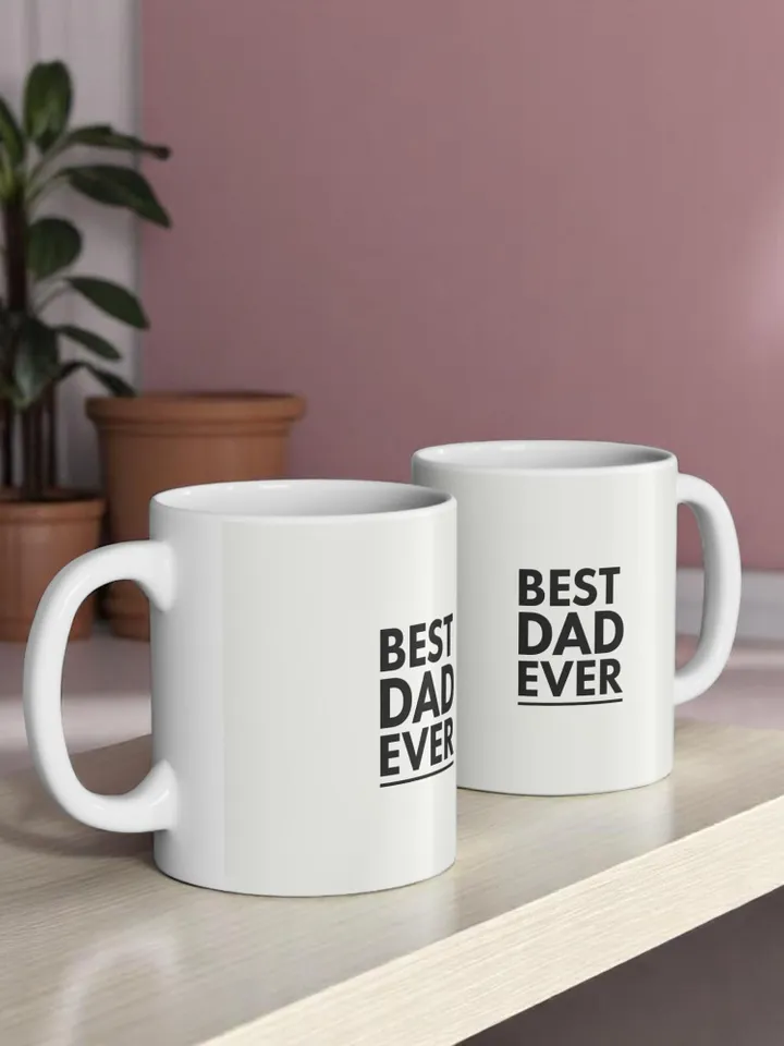 Best Dad Ever Ceramic Mug | Father's Day Gift, Coffee Cup, Birthday Present, Personalized Cup, Home & Kitchen Decor