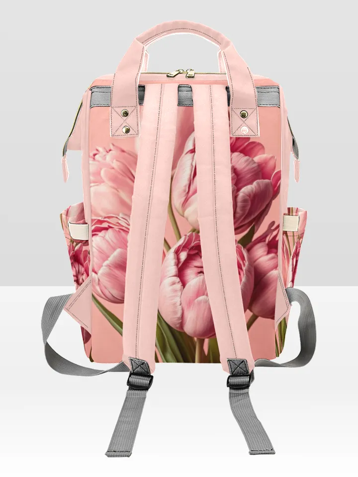 Tulips Flowers Diaper Bag Backpack