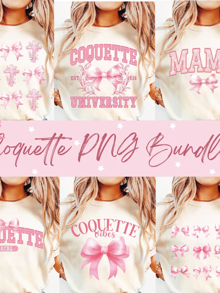 Pink Coquette PNG Bundle, Pretty Vintage Inspired Girly PNG, Coquette Era,Pink Bow,Aesthetic Png,Girlie Png,Social Club png,coquette design