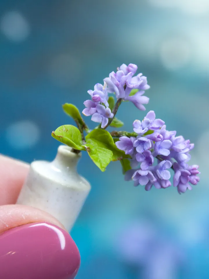 TUTORIAL Miniature lilac branch with air dry clay