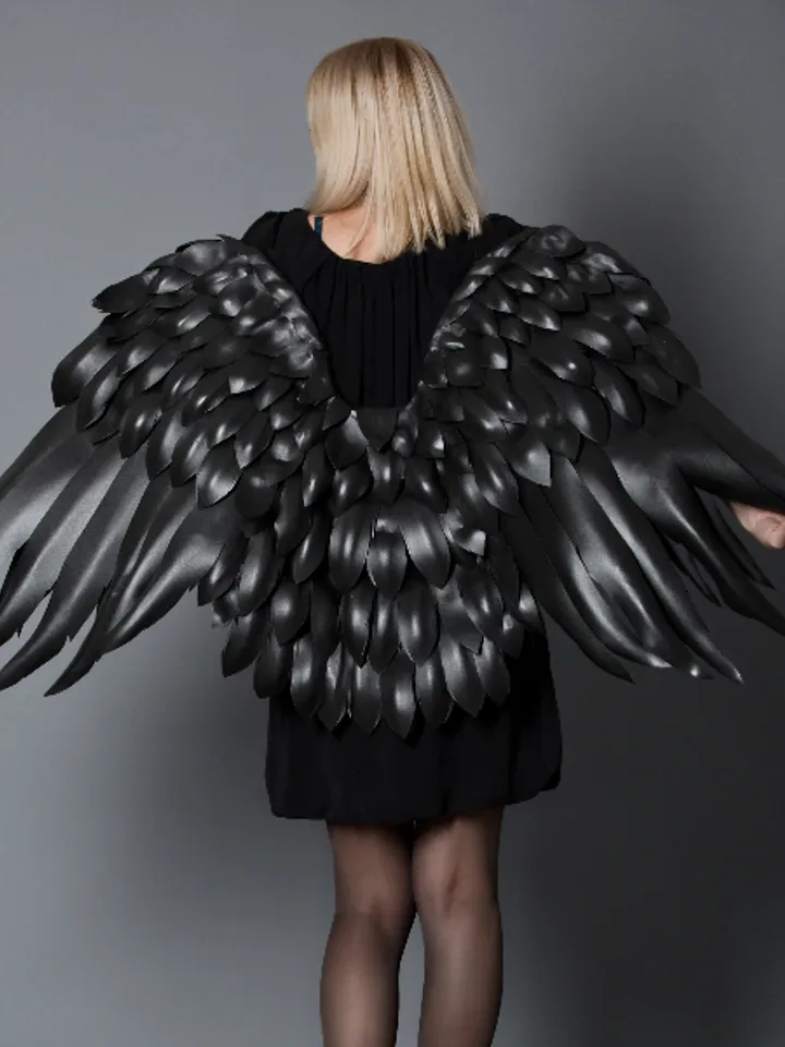 Black Angel wings costume-Cosplay wigs-Wedding sexy wings-Victoria secret wings-Valentine's Day-DIY wings