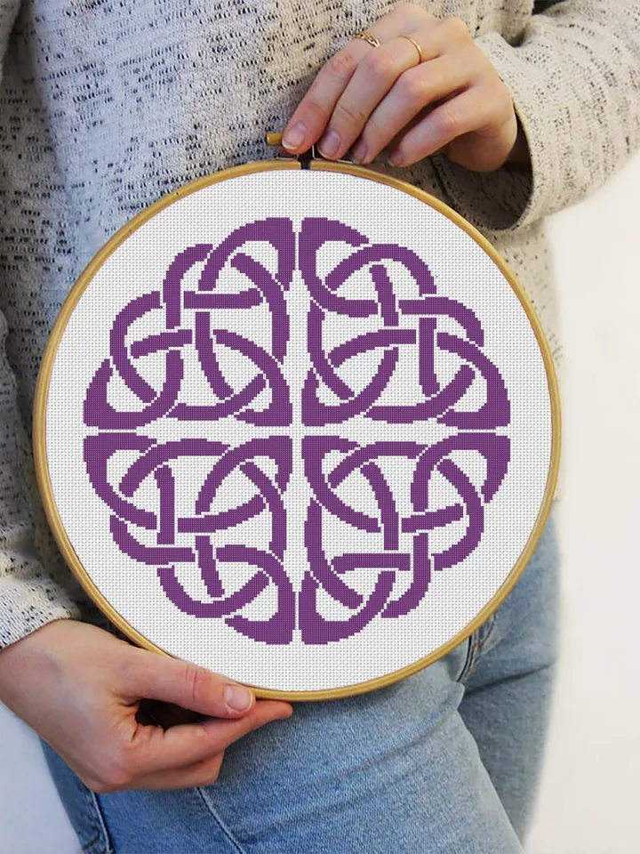 Mandala set cross stitch pattern download PDF Celtic knot cross stitch chart, Monochrome Tree of life cross stitch, Mandala embroidery #S30