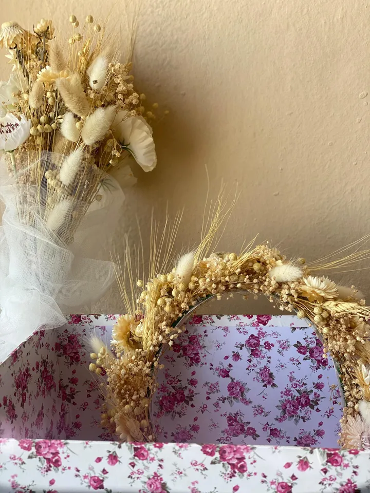 Virgo bridal crown, wedding bridal crown, natural flower,bridal bouquet,Daisy Flower Crown, Bridal Hair Accessories,White flower crown