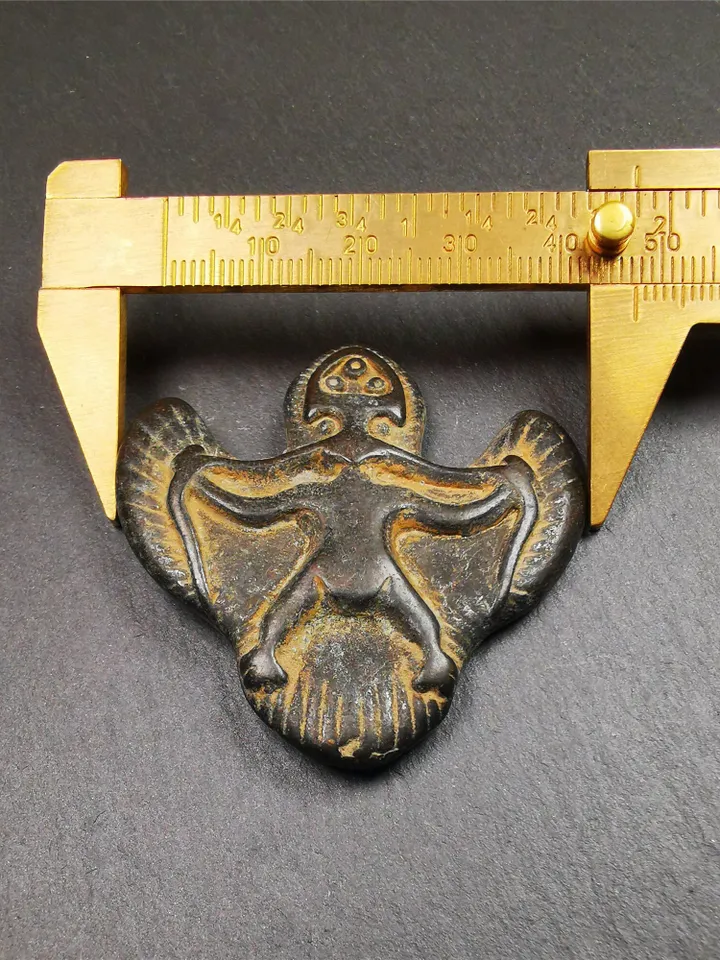 Gandhanra Antique Tibetan Buddhist Amulet Pendant,Garuda,Garula,Suparna,Golden-winged Bird,Made of Thokcha,1.93"